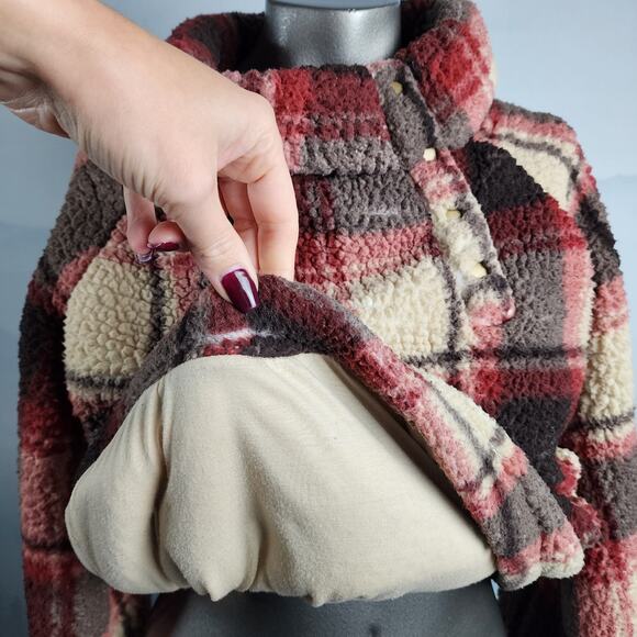 Est. 1946 Sherpa Quarter Snap Plaid Pullover Sweater | Women's M - Picture 10 of 14